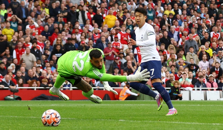 Son Heung-min and marco raya during north london derby